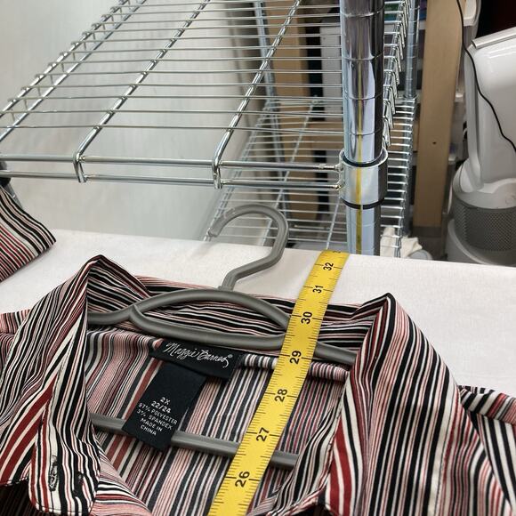 Maggie‎ Barnes Striped Classic Button Up Shirt Size 2X Career Capsule Basics - Picture 3 of 11